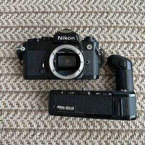 Nikon FE film camera with MD12 attachment grip